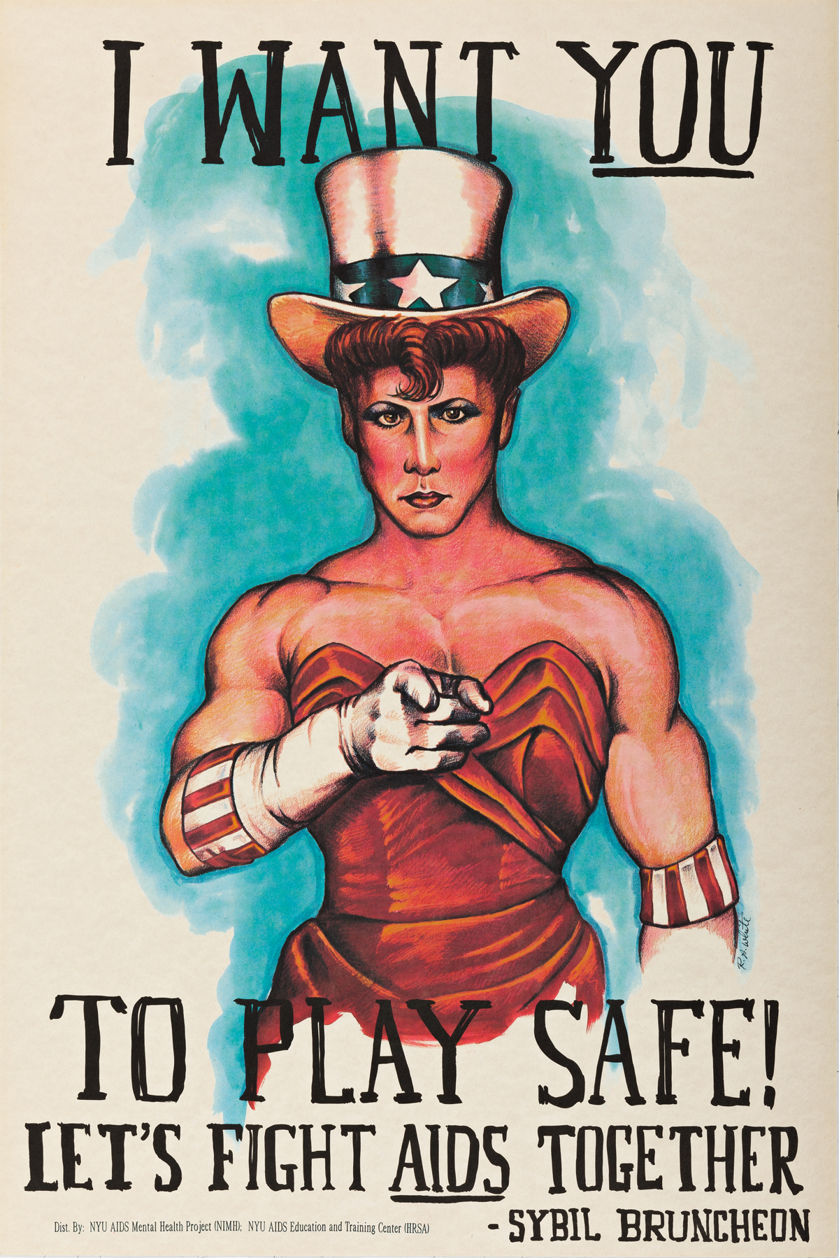 RICHARD ALLAN WHITE (Dates Unknown) I Want You To Play Safe! Lets Fight AIDS Together.